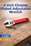 6 Inch Frog-Style Wrench Chrome-Plated Adjustable Spanner – Durable Steel Hand Tool
