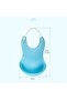 Baby Food Bib Spill Prevention Protector Bendable Washable Silicone Food Cover Blue - 3