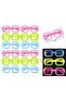 Phosphorescent Square Model Glow Party Glasses, Glasses That Light up in the Dark, 12 Pieces