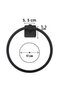 Self-Adhesive Black Stainless Metal Round Towel Holder (5690) - 5
