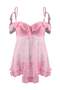 Pembe Tül Kol Detaylı Babydoll/Fantezi Gecelik THMSS26LL00004 - 3