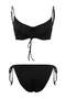 Siyah Balconette Kaplı Bağlamalı Regular Normal Bel Bikini Takımı TBESS25BT00043 - 4