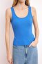 Saks Fitted/Vücuda Oturan Havuz Yaka Fitilli Esnek Örme Atlet TWOSS22AL0042 - 3