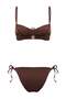 Brown Strapless Piece Cast Material Normal Waist Regular Bikini Set with Accessories Tbess26Bt00075 - 4