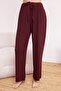 Bordo Baby Overloklu Yumuşak Tuşe Fitilli/Pointel Örme Pijama Takımı THMSS26PT00166 - 3