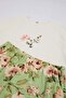 Green Floral Patterned Viscose Soft Knitted Plus Size Pajamas Set Tbbss26Ai00015 - 8
