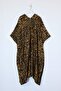 Nasiba Hafiz x Trendyol Collection Siyah Reversible Çift Taraflı Leopar Desen Abaya TCTSS26KF00001 - 13