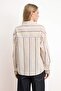 Çok Renkli Çizgili Doğal Görünümlü Oversize/Geniş Kalıp Gömlek TWOSS26GO00106 - 4