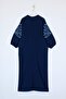 Nasiba Hafiz x Trendyol Collection Siyah Etnik Nakışlı Maxi Dokuma Kaftan Elbise TCTSS26EB00061 - 8
