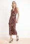 Multicolored Leopard Halter Neck Shift/Straight Cut Maxi Knitted Dress Tprss26El00070 - 3