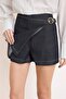 Dark Blue Accessory Detailed Extra Flexible Denim Short Skirt Twoss26Sr00003 - 3