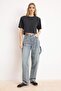 Gri Yüksek Bel Bol Kesim Loose Baggy Jeans TWOAW24JE00308