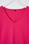 Pink V-Neck Long Length Plus Size T-Shirt Tbbss25Bf00073 - 5