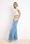 Mavi DÖKÜMLÜ Düğme Detaylı %100 Pamuk Yüksek Bel Wide Leg Jeans TWOSS26JE00081 - 2