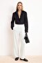 Beyaz  Wide Leg/Geniş Paça Dokuma Pantolon TWOAW22PL0139 - 7