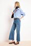 Mavi Yüksek Bel Az Esnek Culotte Bilek Boy Jeans TWOSS26JE00167 - 2