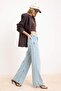 Premium Mavi Özel Kumaş Normal Bel Uzun Boy %100 Pamuk LOOSE Wide Leg Jeans TWOSS26JE00132 - 8