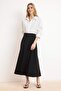 Black Flared Maxi Stretchy Midi Knit Skirt TWOSS24ET00156 - 2