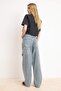 Gri Yüksek Bel Bol Kesim Loose Baggy Jeans TWOAW24JE00308 - 4