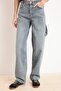 Gri Yüksek Bel Bol Kesim Loose Baggy Jeans TWOAW24JE00308 - 3