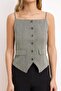 Khaki Striped Fitted Hanger Woven Vest Twoss26Ye00018