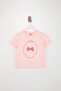 Pink-Ecru 2-Piece Bowknot Girls' Printed Knitted T-Shirt Tkdss26Ts00007 - 4