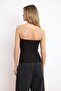 Black Fitted/Bodycon Strapless Sleeveless Soft Knitted Blouse Twoss26Bz00644 - 4
