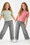 Pink-Mint 2-Piece Embroidered Girls' Plain Embroidered Knitted T-Shirt Tkdss26Ts00006