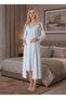 New Season Blue Striped Summer Special Design Cotton Maternity Dressing Gown, Nightgown Set of 2 - 2