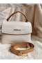 Leather Look Women's Bag with Shoulder and Hand Straps - 2