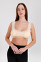 Women's Cotton Bamboo Lace Padded Comfortable Half Tank Top Large Size Thick Strap Bra - 5