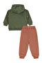 Civil Boy's Pocket Fox Printed Hooded Tracksuit Set |   School Nursery and Daily Use - Khaki - 3