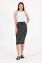 Women's Black and White Striped Stretchy Viscose Pencil Skirt - 7