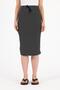 Women's Black and White Striped Stretchy Viscose Pencil Skirt