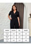 Women's Plus Size Black Double-Breasted Neckline Button-Detail Short Sleeve Evening Jumpsuit - 6