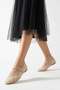 China Women's Beaded Embroidered Ballerinas - Beige - 6