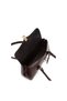 Women's Bitter Brown Baguette Leather Hand and Shoulder Bag with Lock Closure - 5