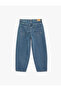 Cotton Comfortable Fit Regular Leg Balloon Denim Trousers -Balloon Jean - 5