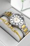 Steel Cord & Case Women Wrist Watch, 3Atm Water Resistant Gold-Silver Sdfer177 - 2