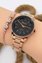 Women's Wristwatch - Stylish Steel Band and Case, Original and Guaranteed Rose Gold-Black Sdfer147