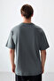 Khaki 100% Cotton Thick Soft Textured Oversize Fit Printed Men's T-Shirt - 88359 - 5
