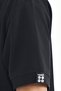 Black Hooded Oversize Men's T-shirt with Sleeve Label Detail - 88179 - 4