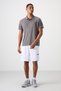 Dark Gray Logo Printed Standard Fit Polo Collar Active Sports Men's T-Shirt - 88252 - 2