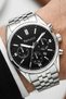 Men's Wristwatch with Calendar Steel Band Silver-Black Bracelet Gift 3Atm Sdfer193