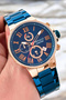 Steel Cord Function Men's Wristwatch Blue 3Atm Water Resistant Sdfer089 - 3