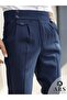 Ars Magi̇c Box New Season Cotton Baggy Double Pleated Comfortable Cut and Metal Buckle Standard Size Pants