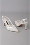 SEÇ 699 Tulle Detailed Mother-of-Pearl Shoes (Heel Height 9.5 cm) MOTHER-OF-PEARL - 6