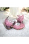 Girl's Pink Color Heeled Butterfly Stylish Evening Shoes - 2