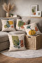 Imaginary Surreal Flowers Patterned Digital Printed Velvet Fabric 4-Piece Throw Pillow Cover (43X43 cm) - 6