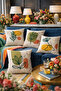 Imaginary Surreal Flowers Patterned Digital Printed Velvet Fabric 4-Piece Throw Pillow Cover (43X43 cm)